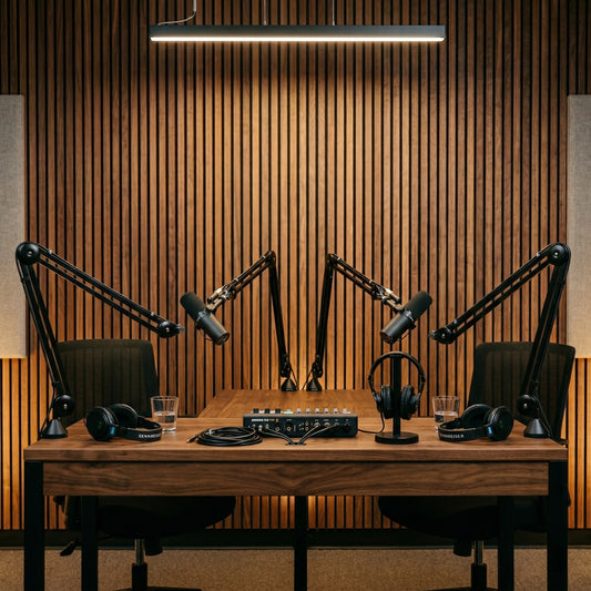 Podcast or Recording Studio — Wood Slat Wall Package